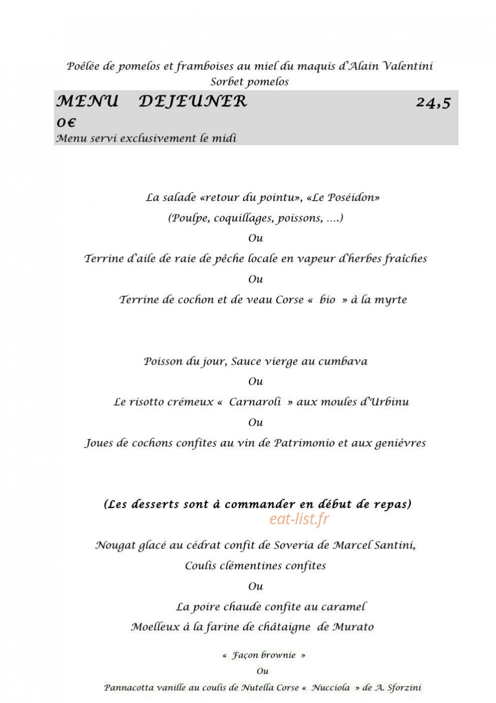 Restaurant La Gaffe — carte page 7