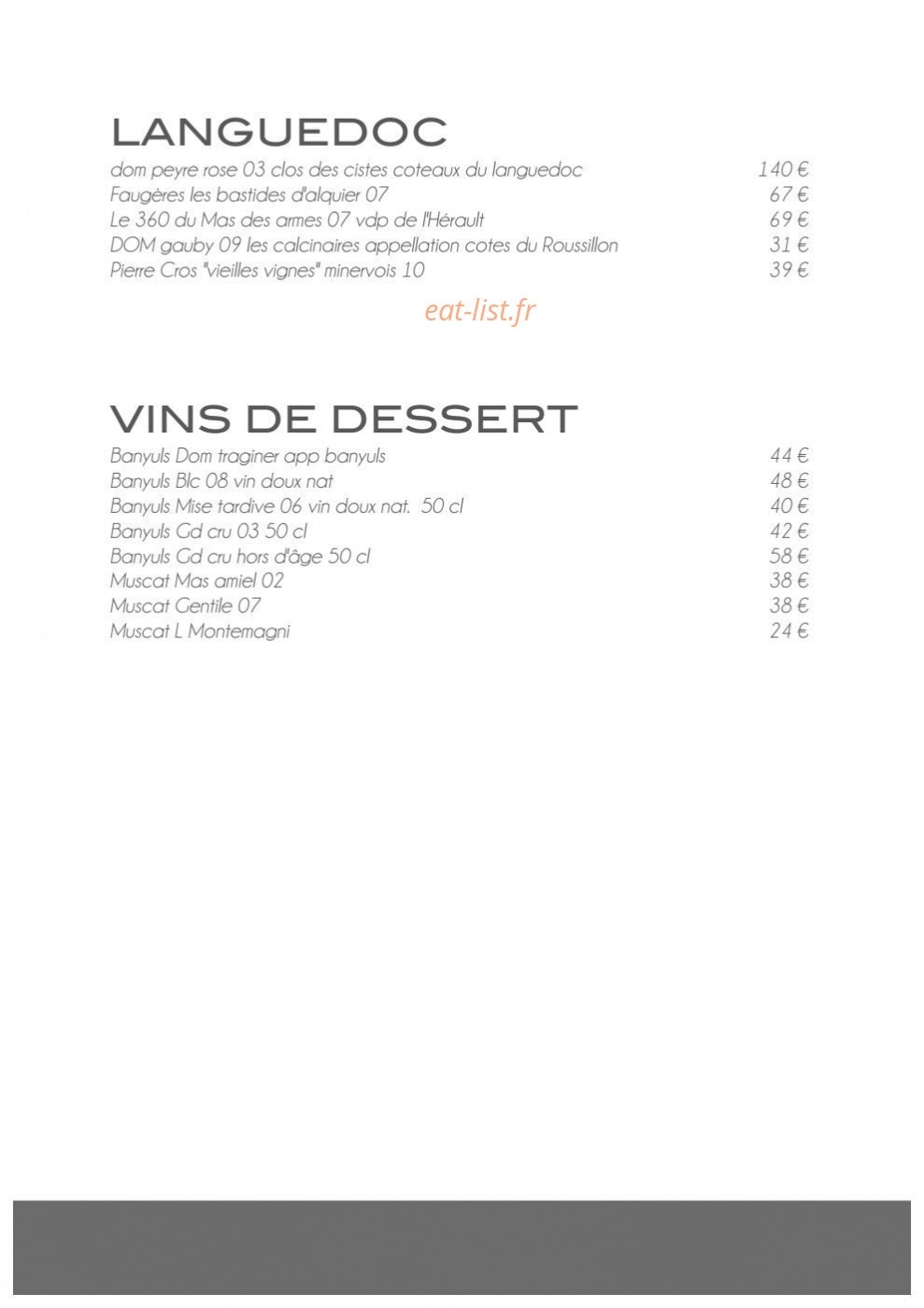 Restaurant La Gaffe — carte page 19