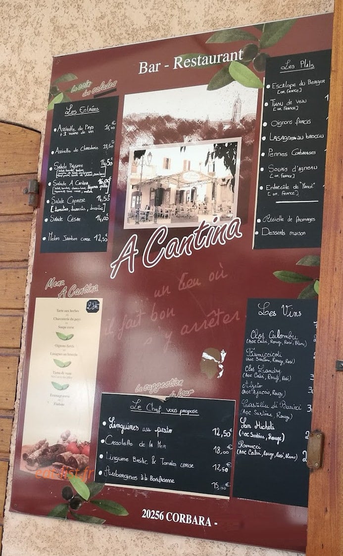 A Cantina — carte page 1