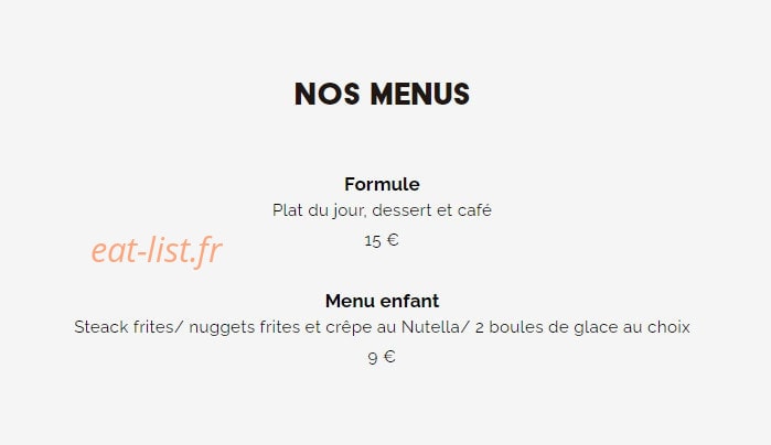 La Crêperie — carte page 1