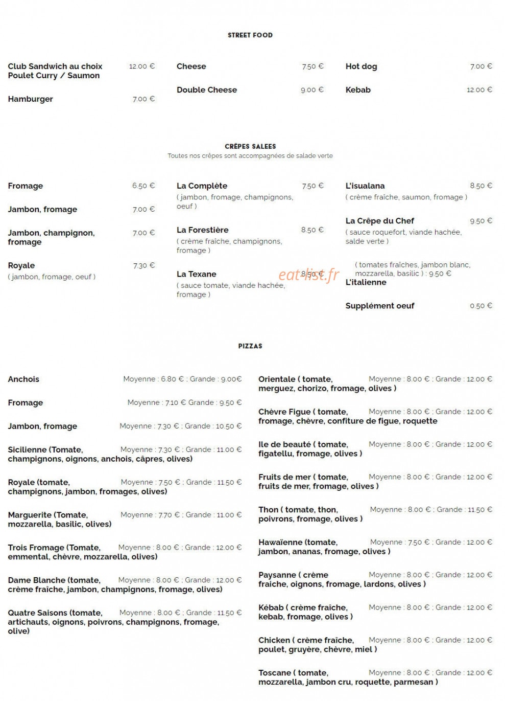 La Crêperie — carte page 4