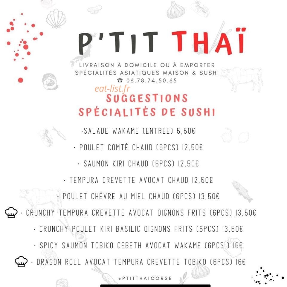 P'Tit Thaï — carte page 2