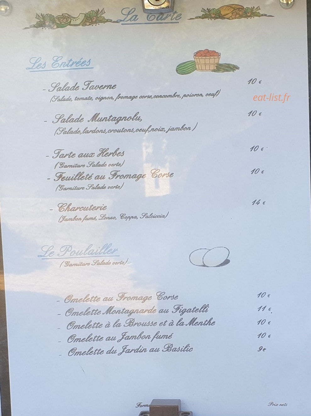La Taverne Corse — carte page 2