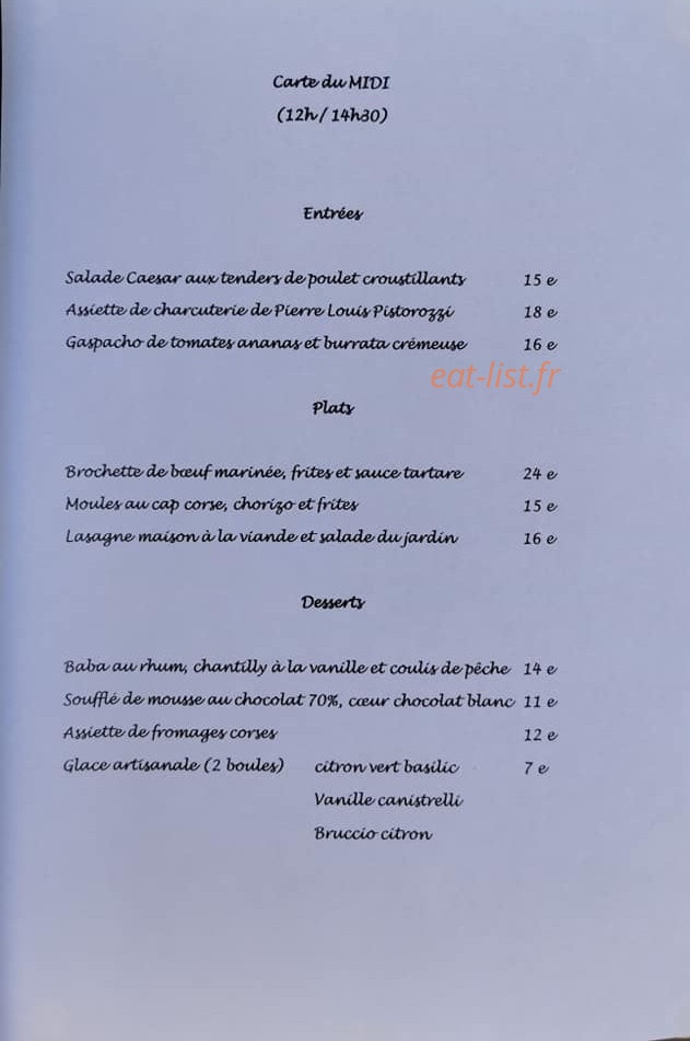 Aux Petits Oignons — carte page 1