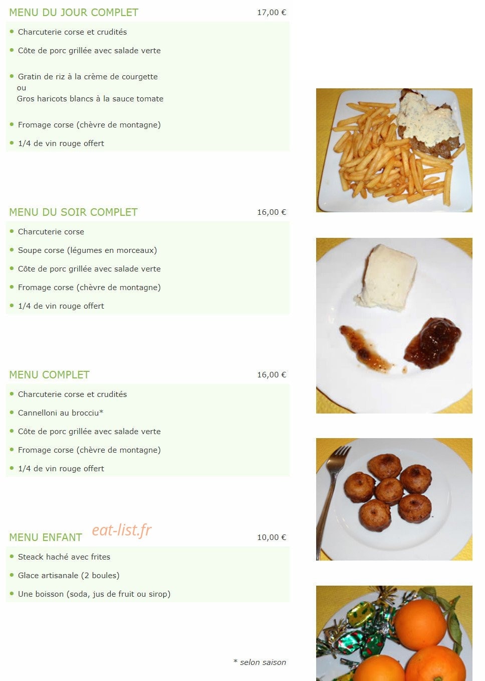 Aux 3 Fourchettes — carte page 3