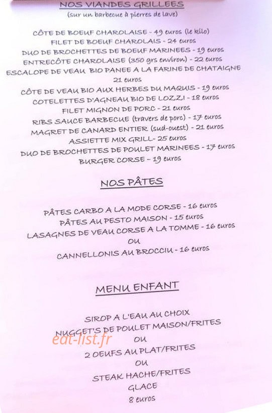 La Brasserie Acquaviva — carte page 2