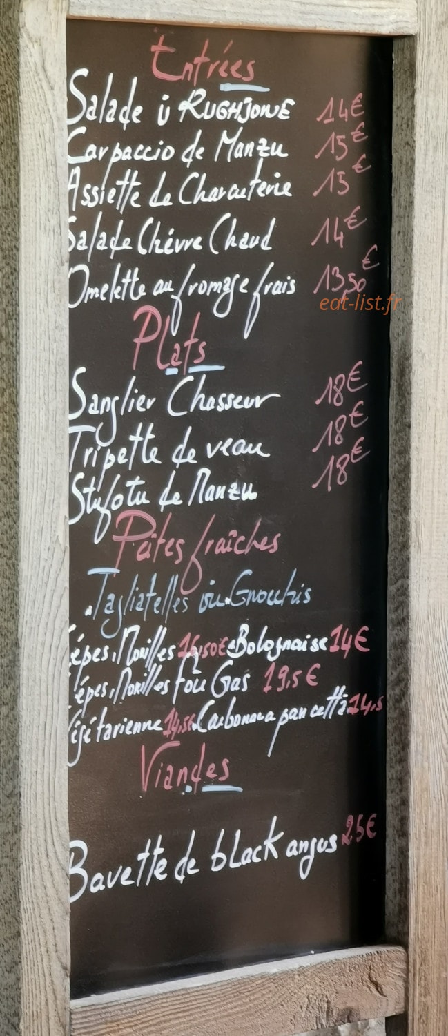 Restaurant du Lac — carte page 1