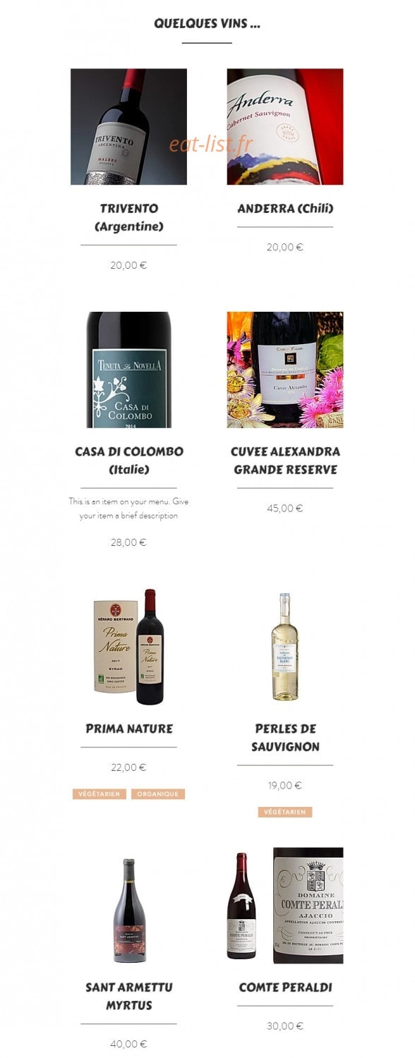 Le Vin226 — carte page 2