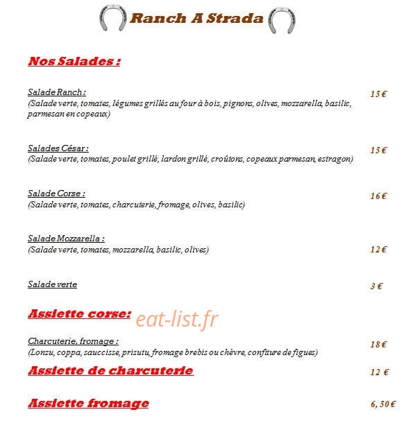 Ranch A Strada — carte page 2