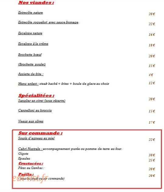 Ranch A Strada — carte page 1