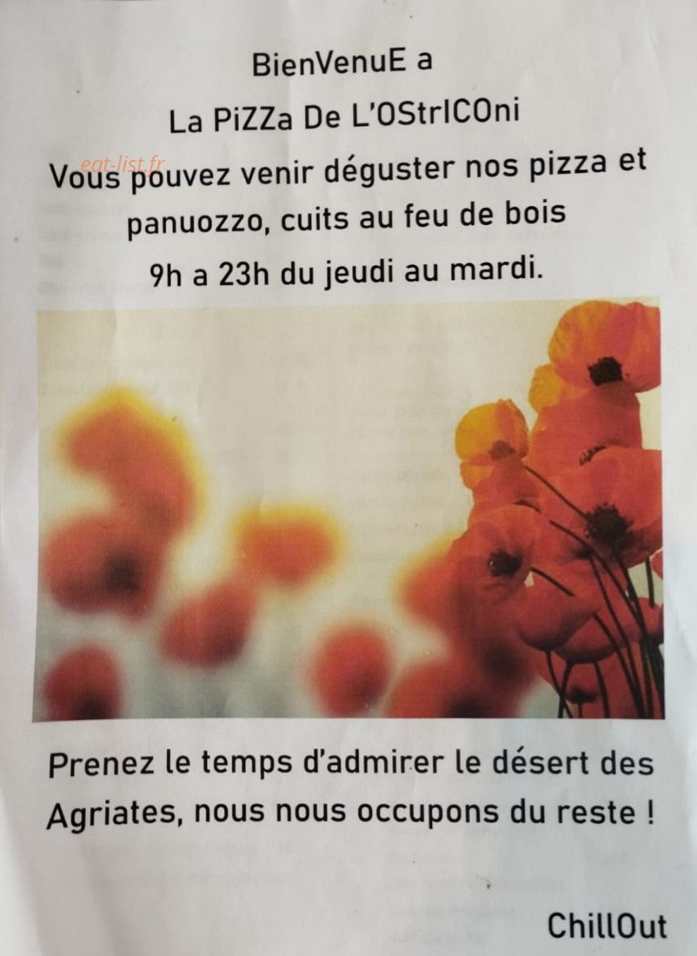 Pizza de l'ostriconi — carte page 1