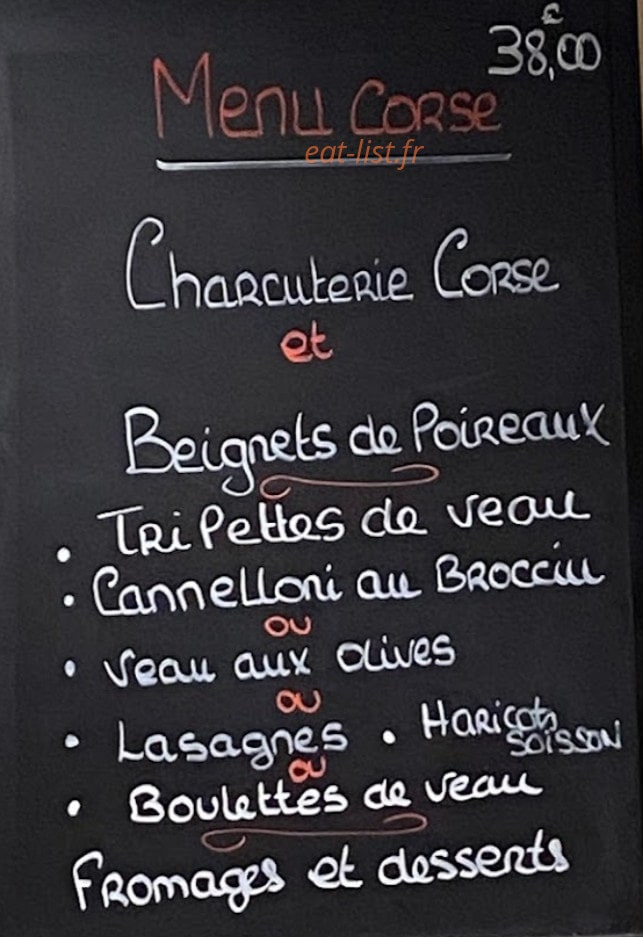 Auberge de l'Inzecca — carte page 3
