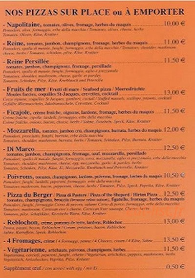 Camping de Ficajole Pizzeria — carte page 2