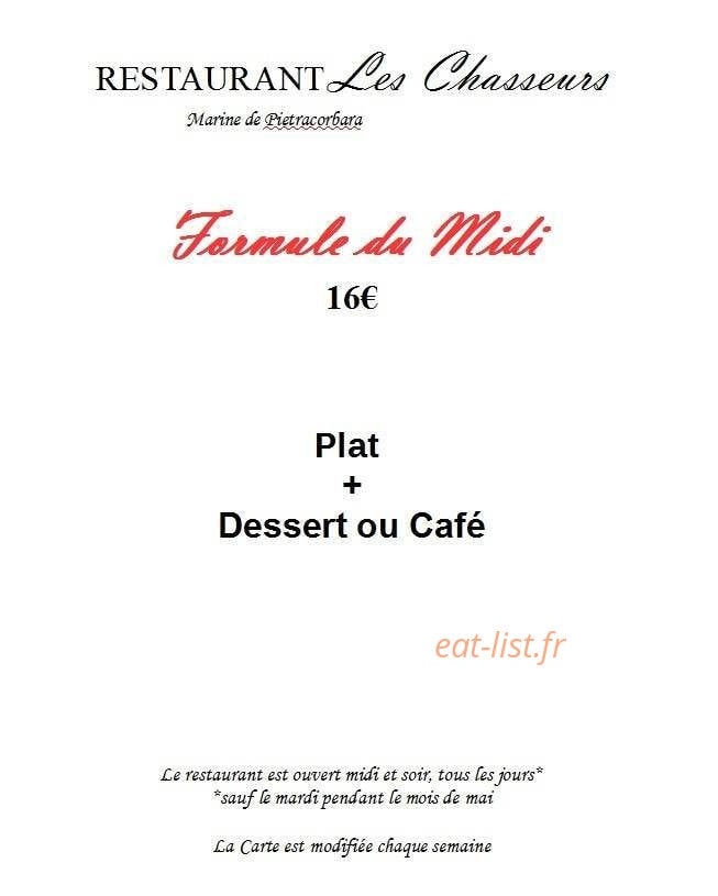 Les Chasseurs — carte page 1