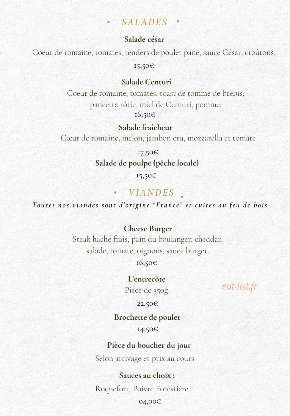 Chez Marc — carte page 2