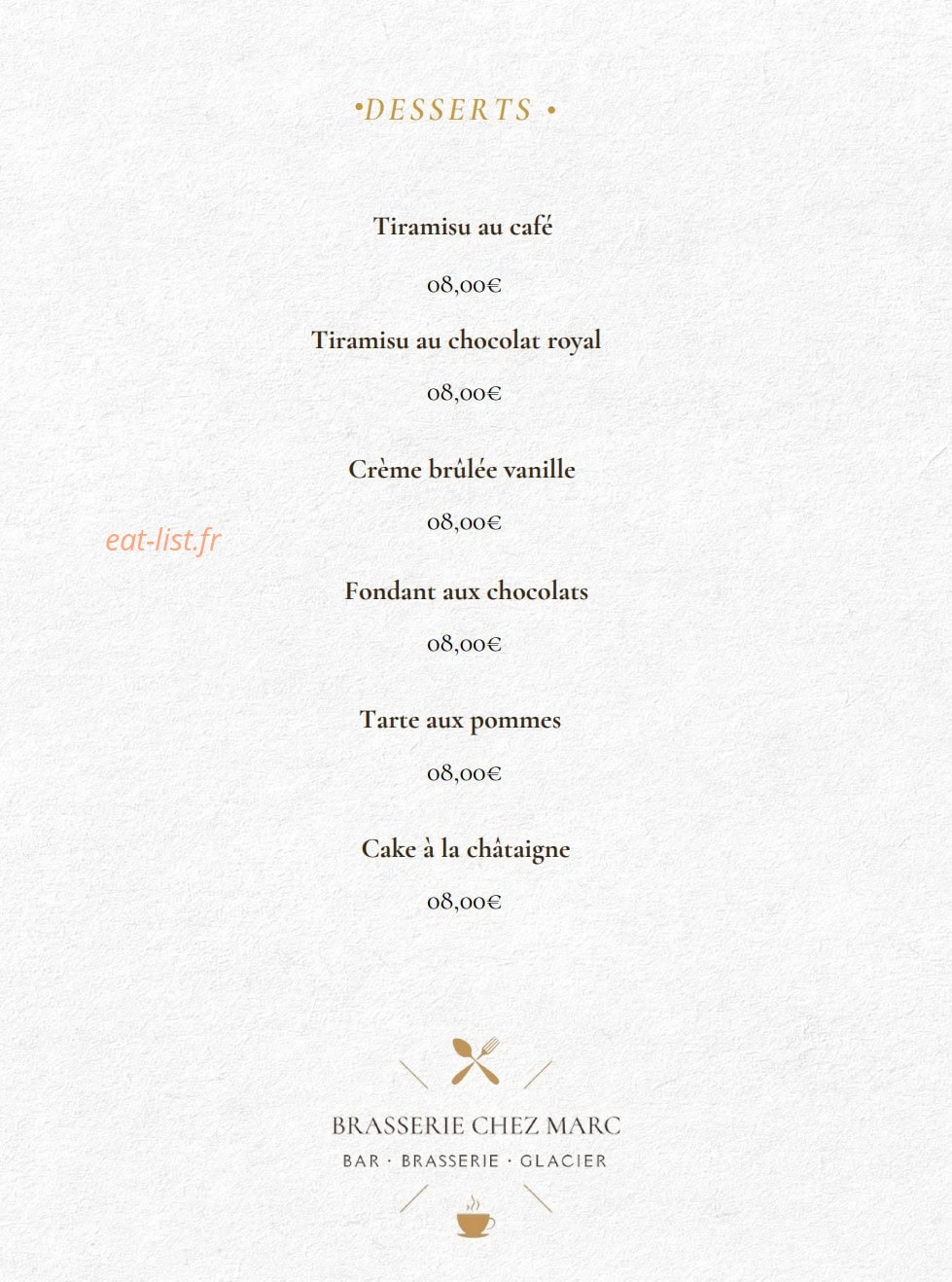 Chez Marc — carte page 4