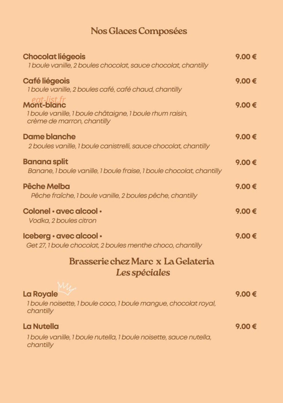 Chez Marc — carte page 9