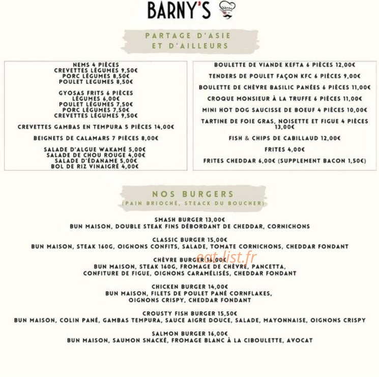 Barny's — carte page 2