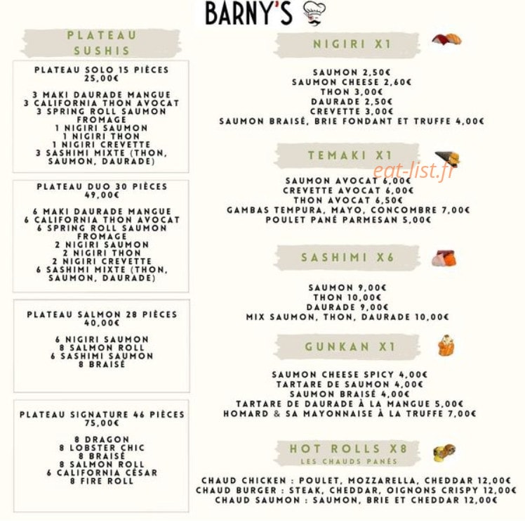 Barny's — carte page 5
