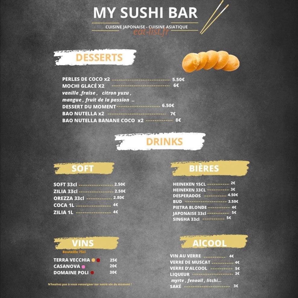 My sushi bar — carte page 6