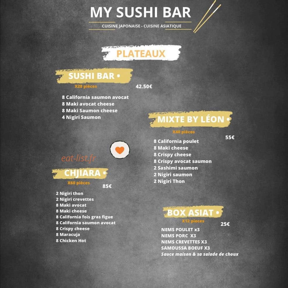 My sushi bar — carte page 8