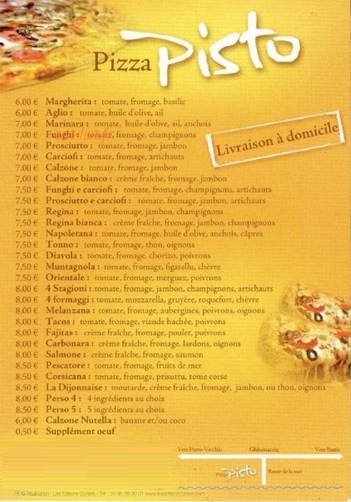 Pizza Pisto — carte page 2