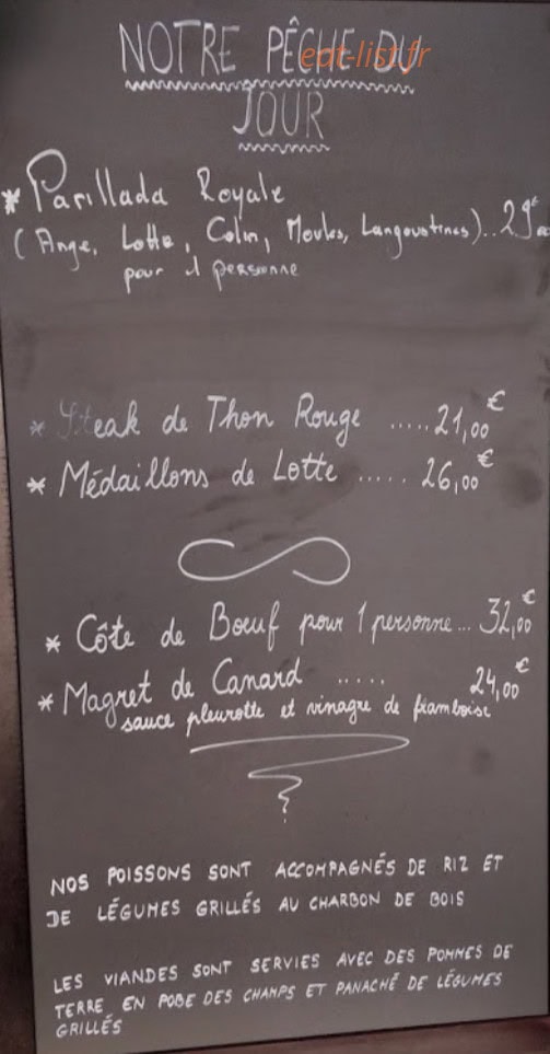 Restaurant Terramare — carte page 1