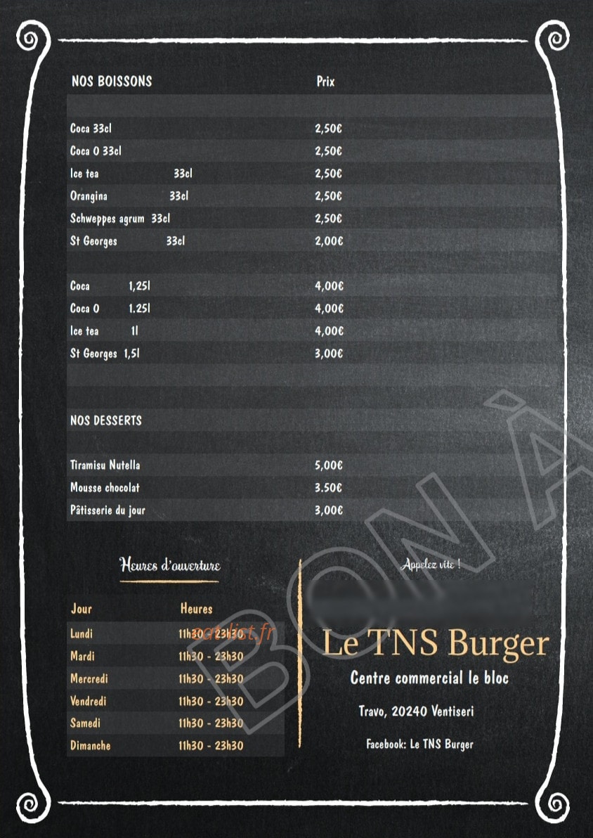 Le Tns Burger — carte page 4