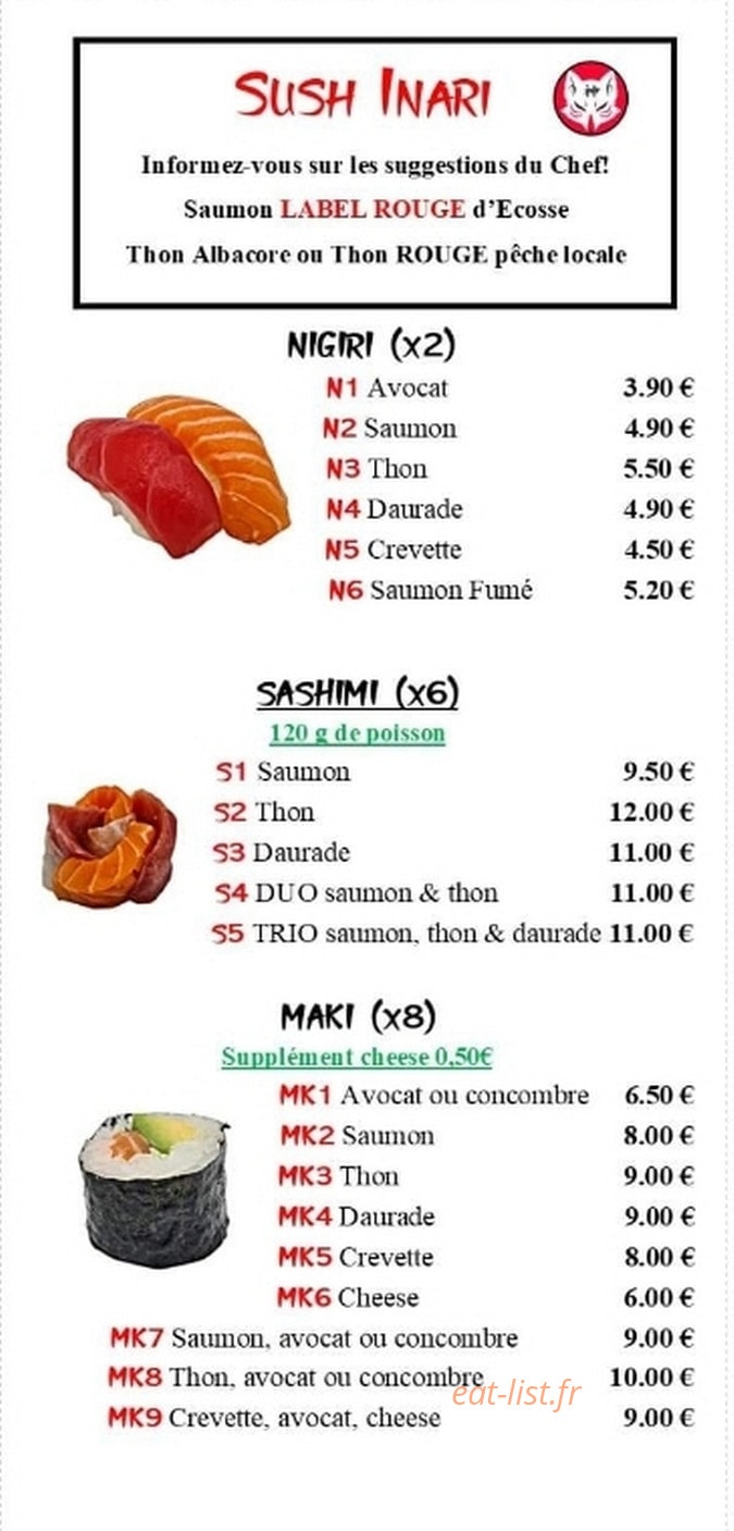 Sush'Inari — carte page 2