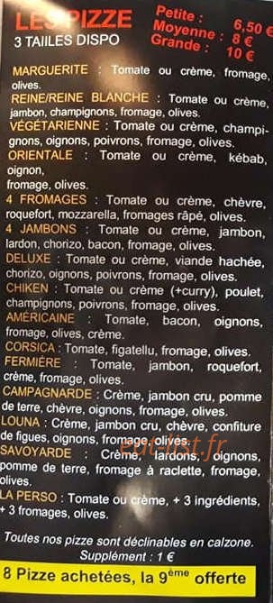 Tiger Food — carte page 2