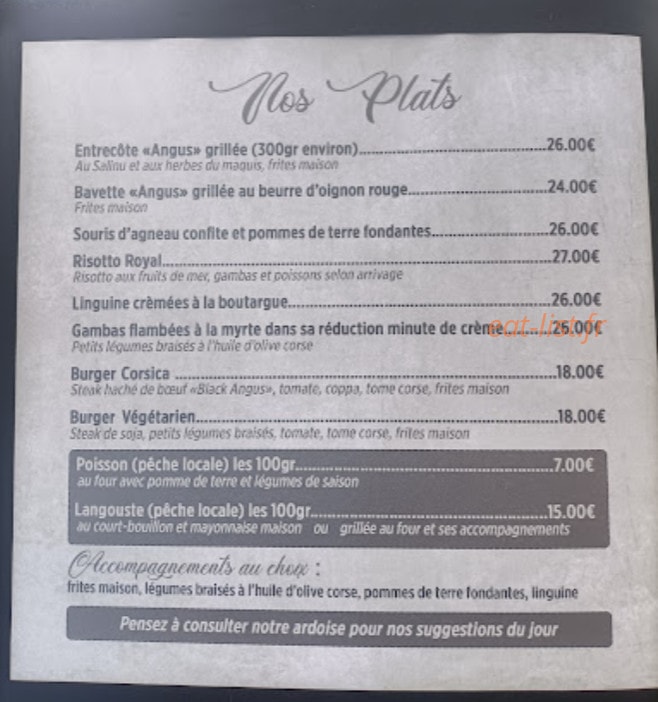Osteria di U Portu — carte page 1