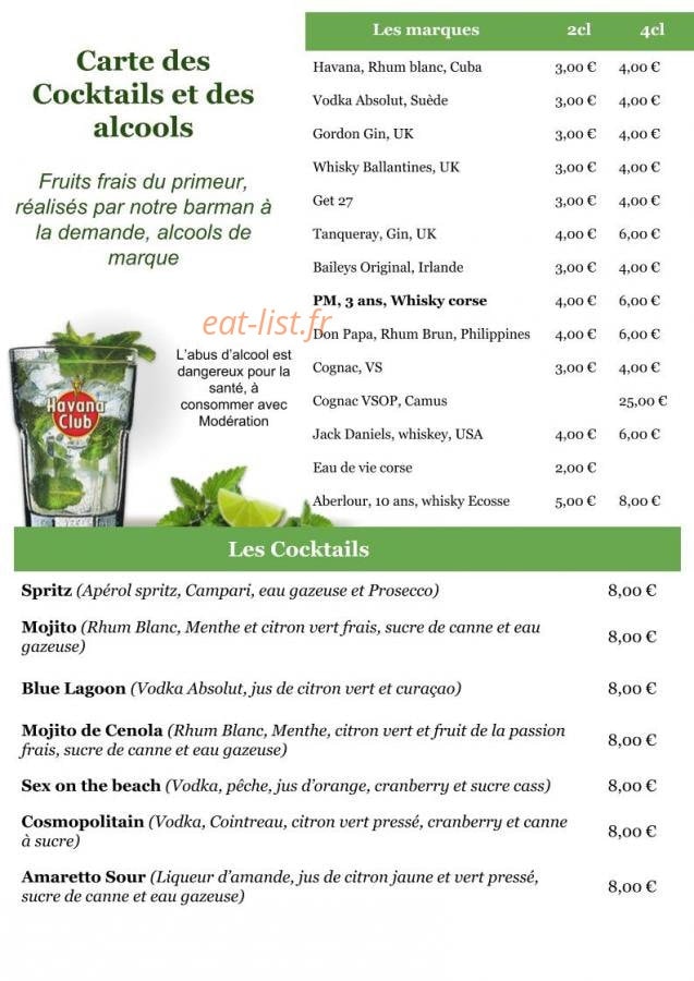 Bar De La Haute Ville — carte page 3