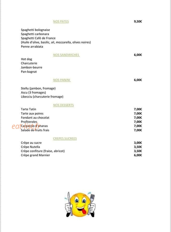 Café De France — carte page 3