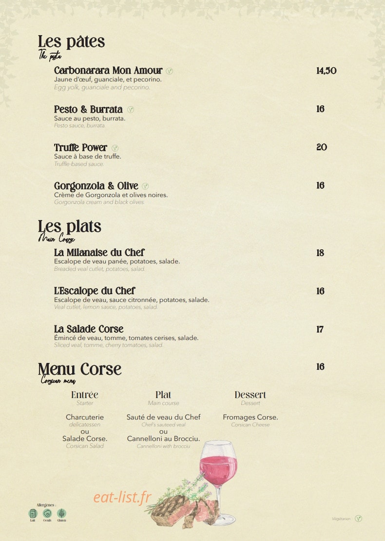 L'Amoroso — carte page 2