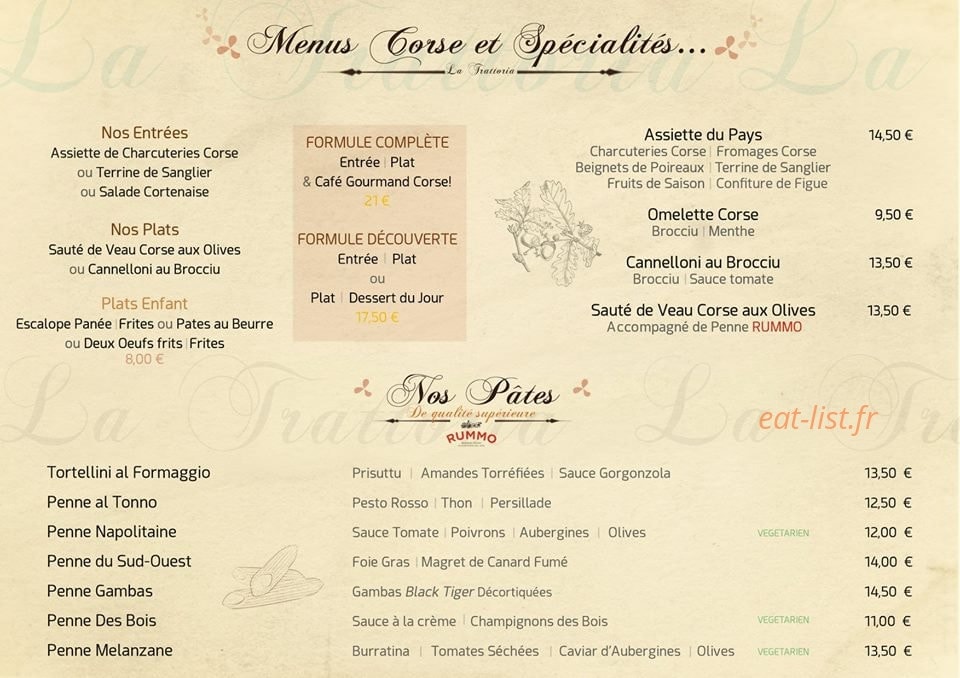 La Trattoria — carte page 5