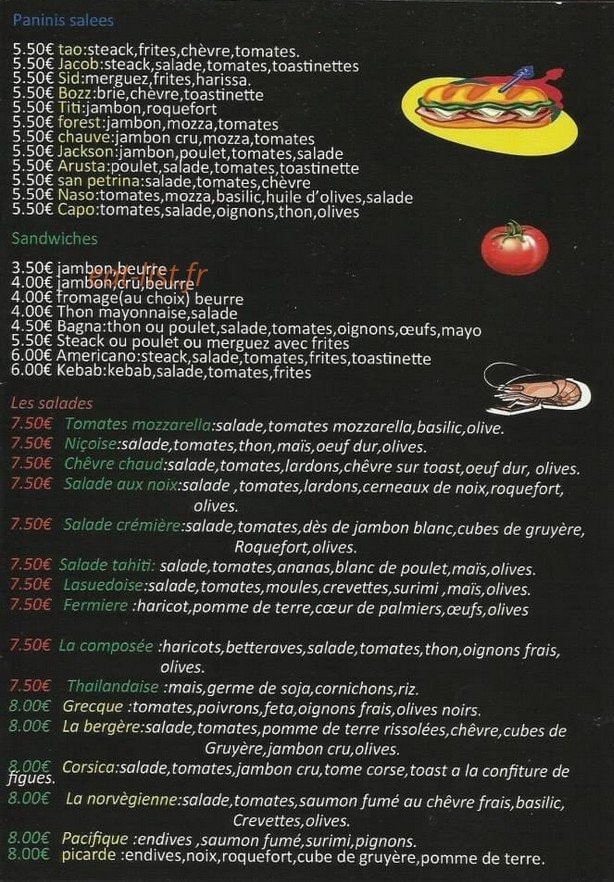 Pizza 3 Snack — carte page 3
