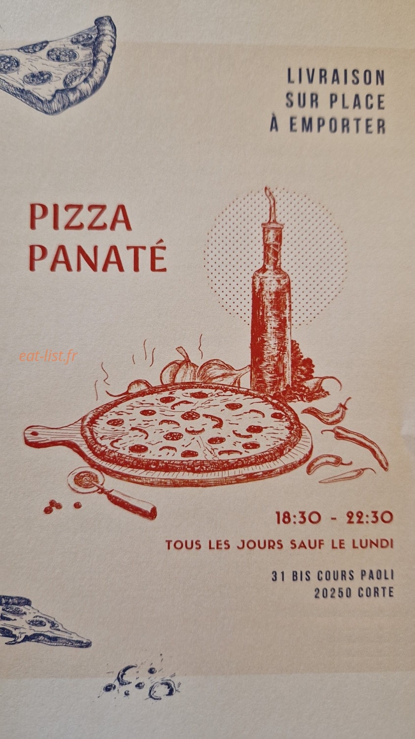 Pizza Panaté — carte page 1