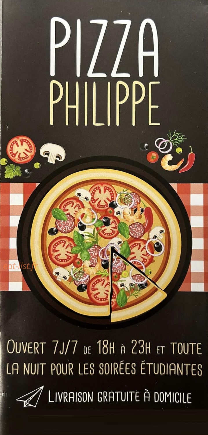 Pizza Philippe — carte page 1