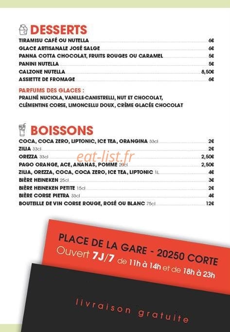 Snack de la Gare — carte page 4