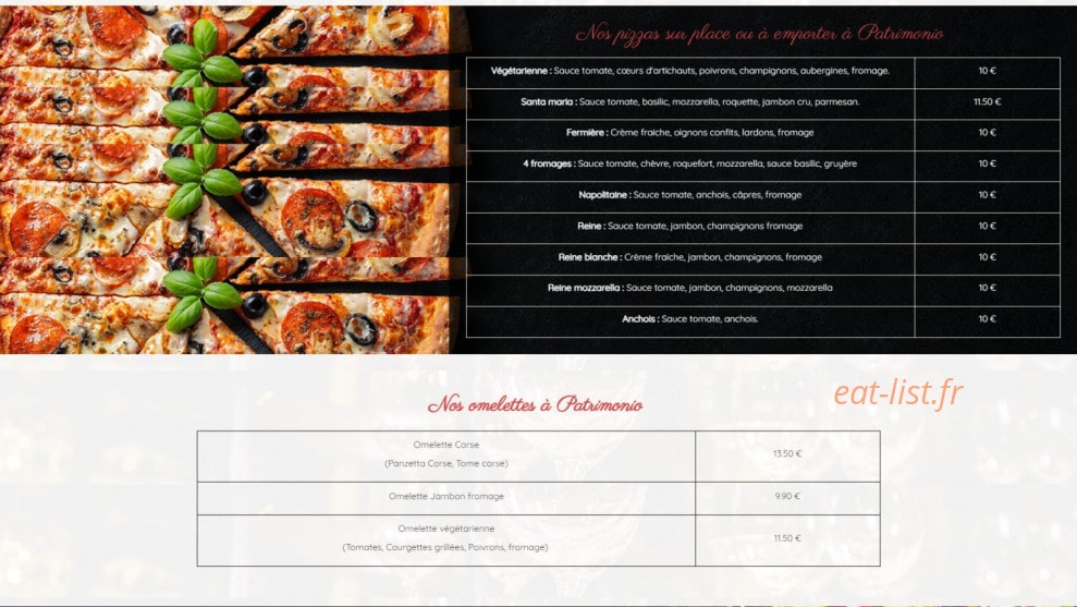 Brasserie Santa Maria — carte page 1