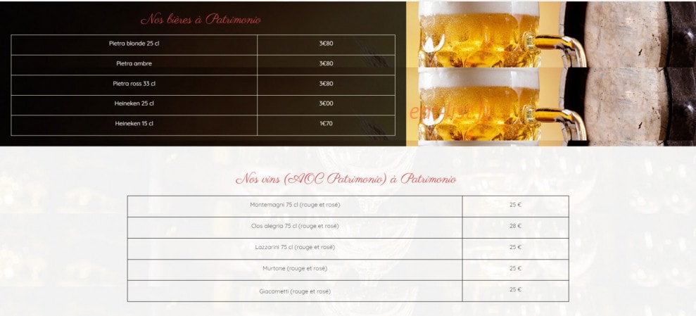 Brasserie Santa Maria — carte page 4