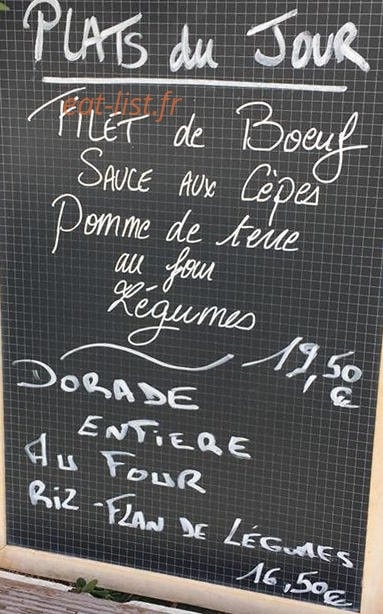 Bar du Golfe — carte page 1
