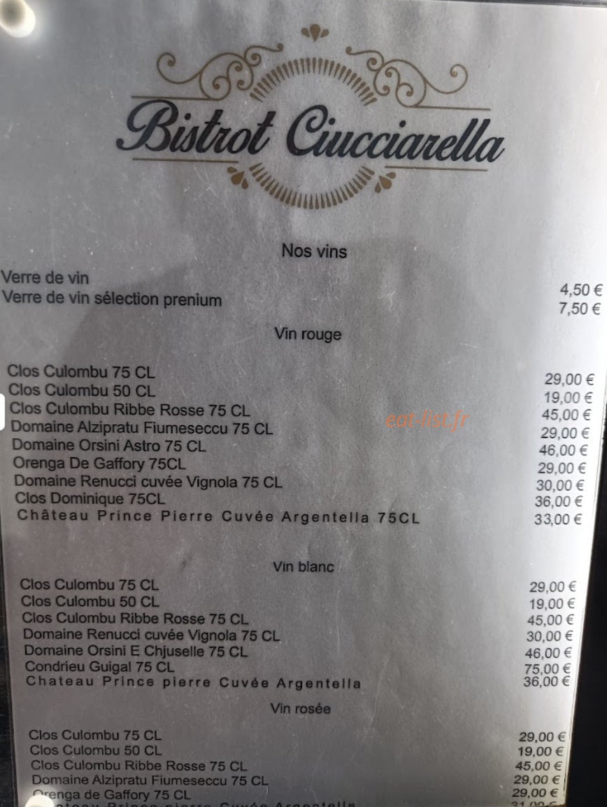 Bistrot ciucciarella — carte page 3