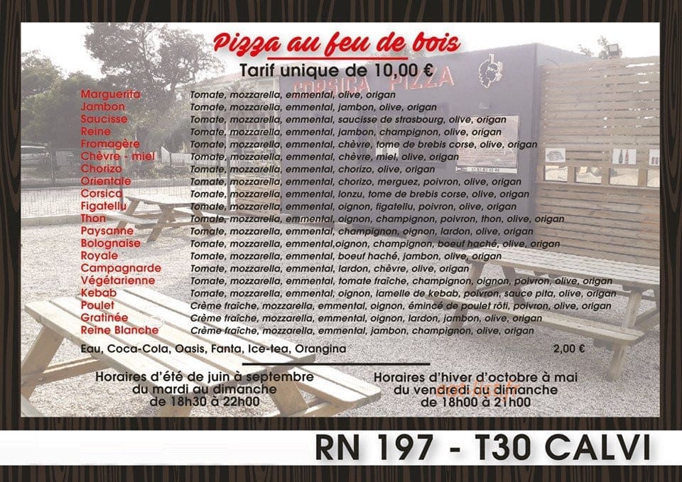 Corsica pizza — carte page 1