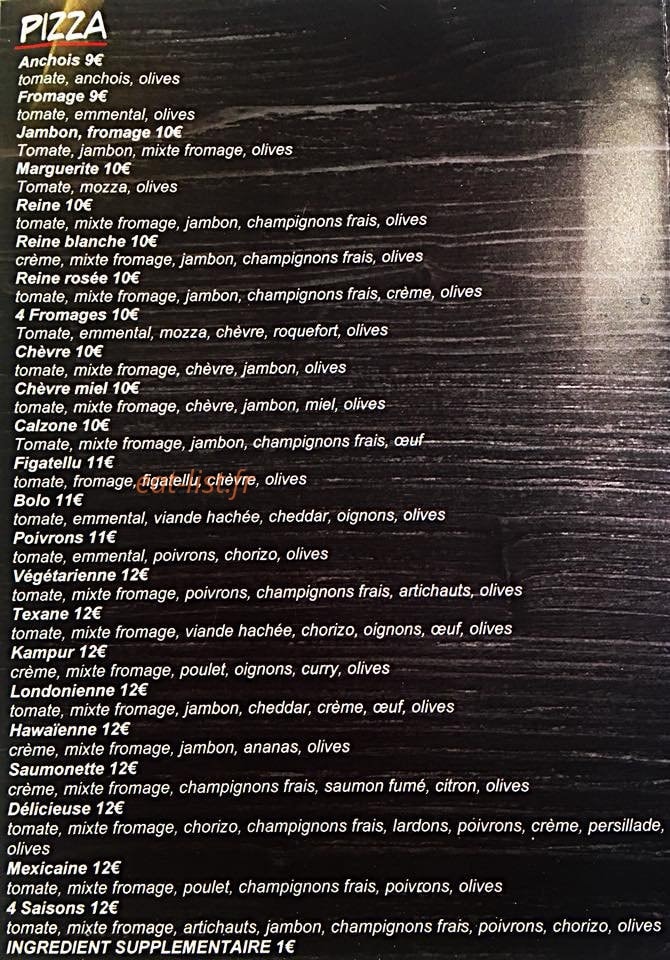L'instant gourmand — carte page 1