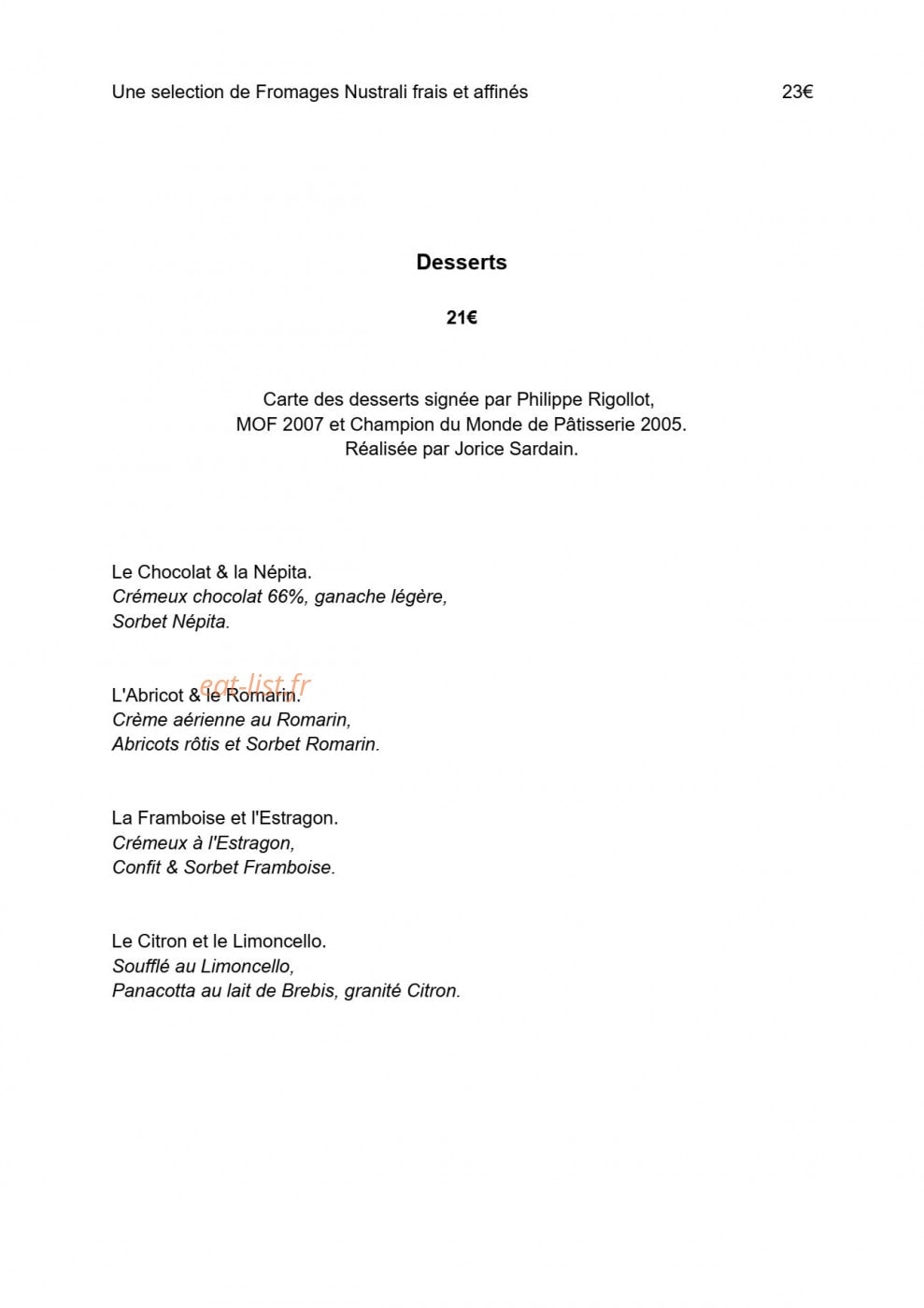 La Signoria — carte page 3