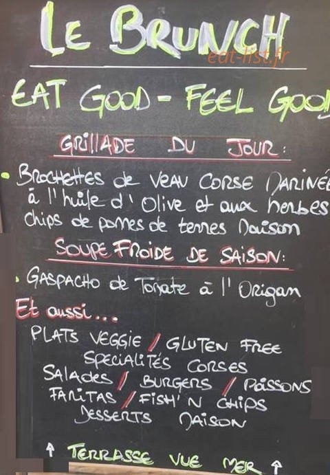 Le Brunch — carte page 1