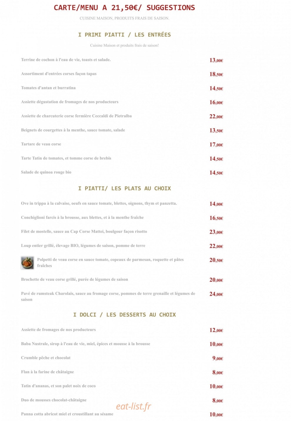 U Minellu — carte page 1