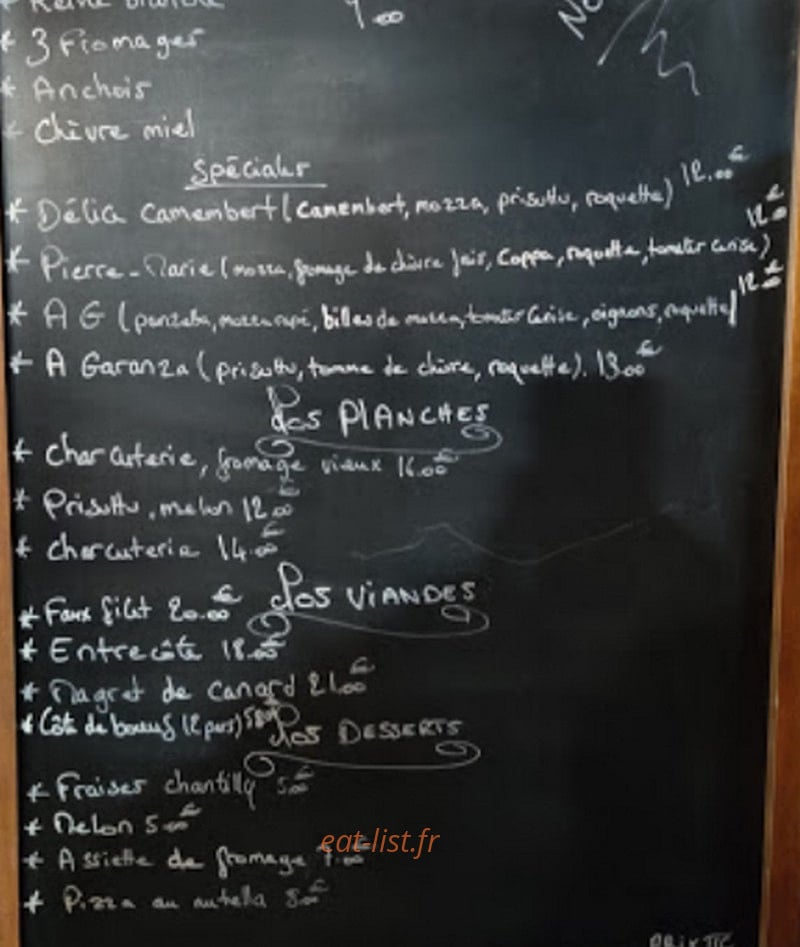 Pizza Garanza — carte page 1