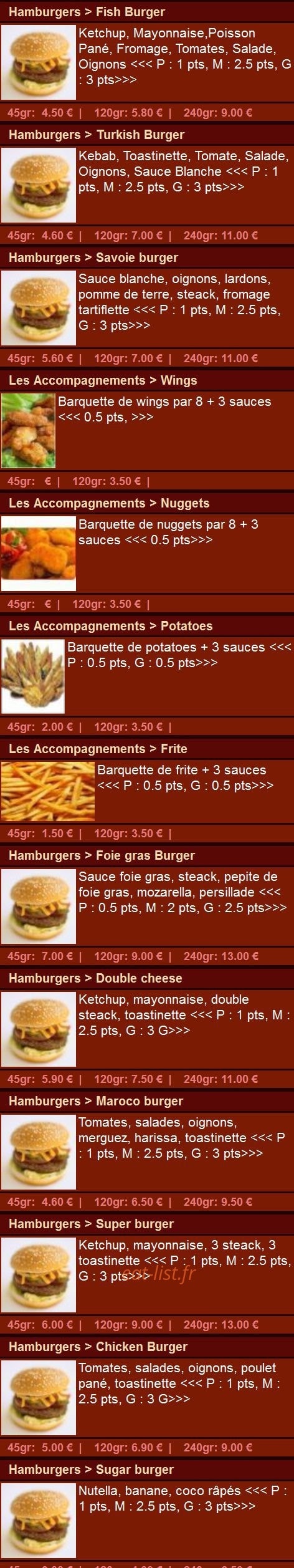 Allo Pizza Burger — carte page 9